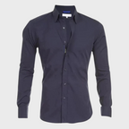 Camisa social masculina sem passar a ferro com colarinho e botões