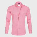 Camisa social masculina sem passar a ferro com colarinho e botões