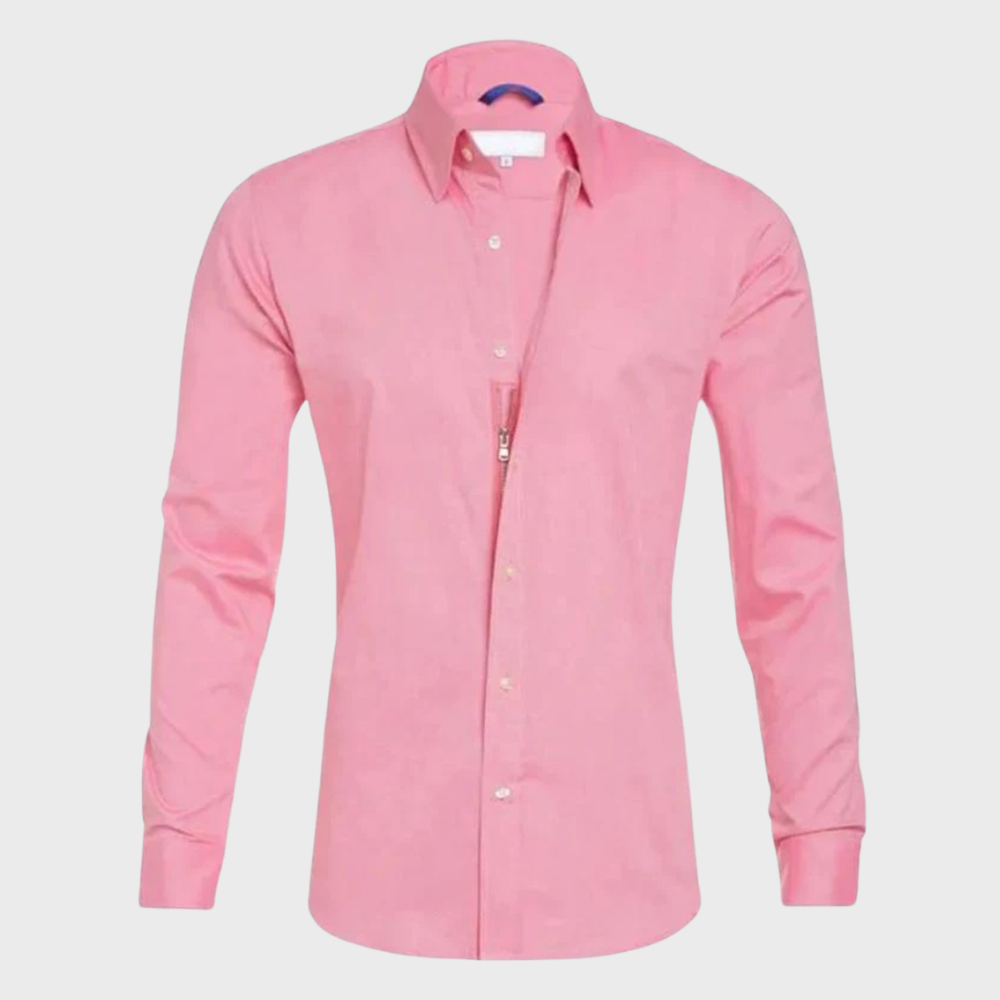 Camisa social masculina sem passar a ferro com colarinho e botões