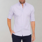 Camisa social masculina sem passar a ferro com colarinho e botões