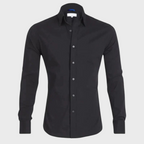 Camisa social masculina sem passar a ferro com colarinho e botões