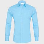 Camisa social masculina sem passar a ferro com colarinho e botões