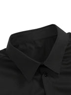 Camisa masculina slim fit sem passar a ferro com botões e colarinho estruturado