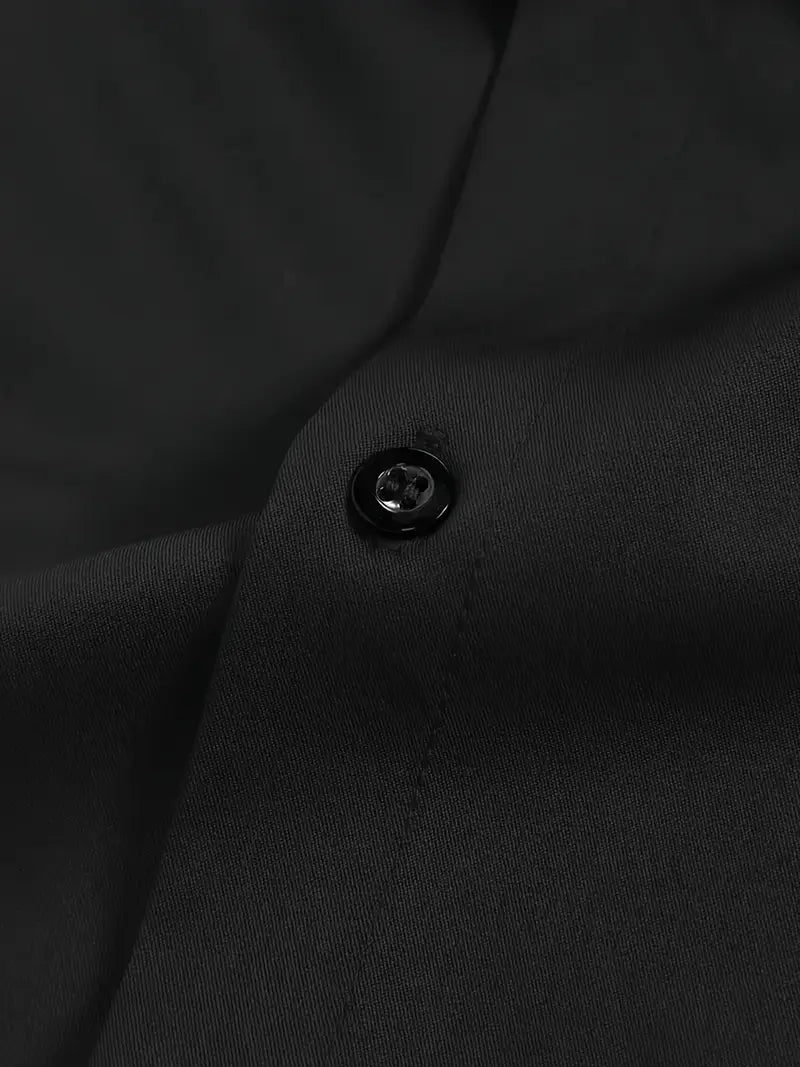 Camisa masculina slim fit sem passar a ferro com botões e colarinho estruturado