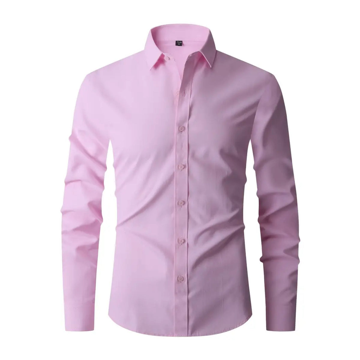Camisa masculina slim fit sem passar a ferro com colarinho button-down