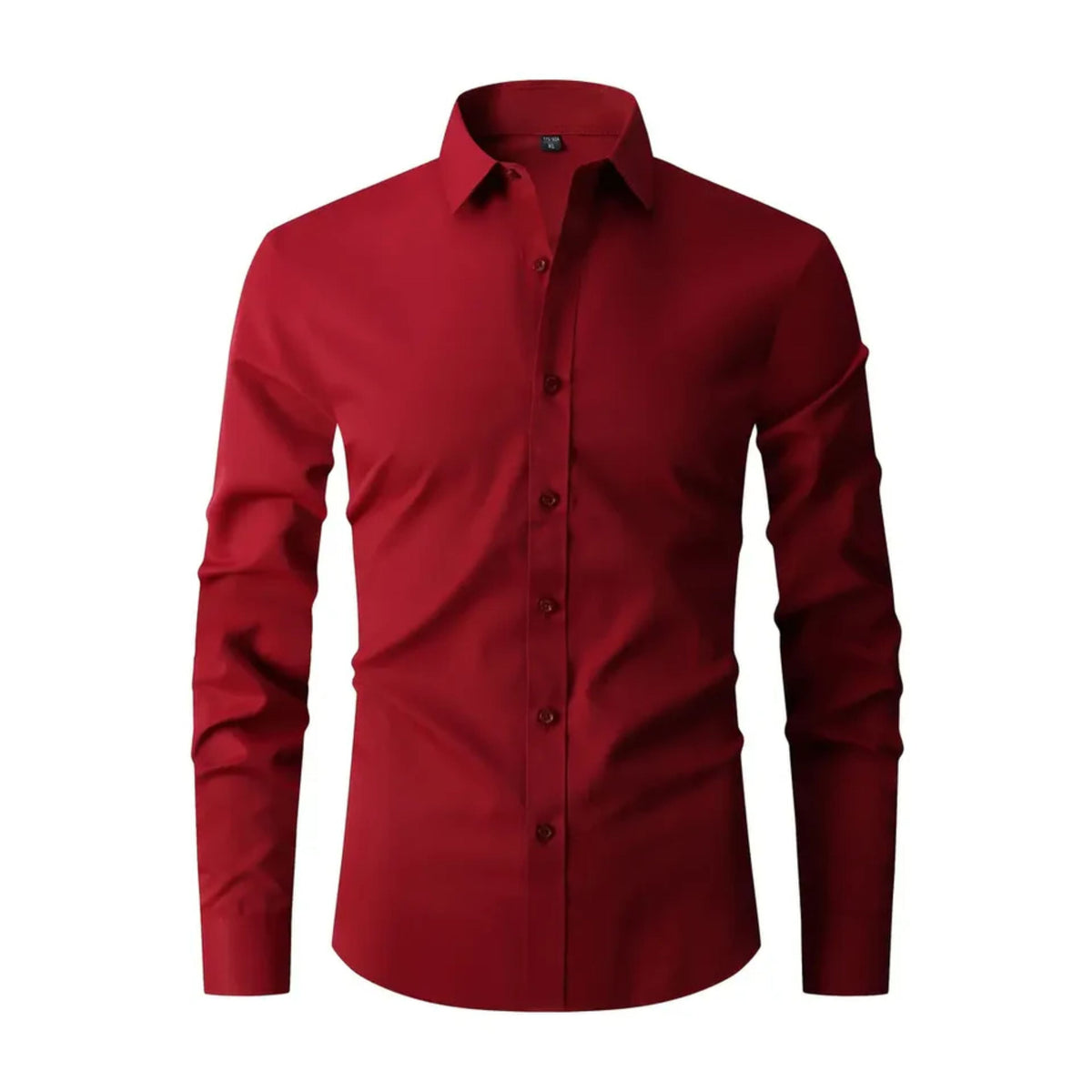 Camisa masculina slim fit sem passar a ferro com colarinho button-down