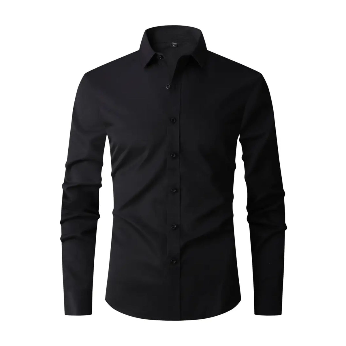 Camisa masculina slim fit sem passar a ferro com colarinho button-down