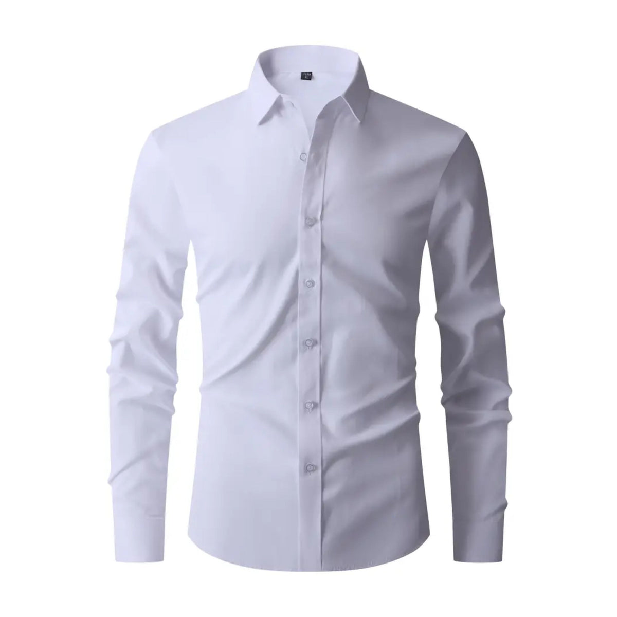 Camisa masculina slim fit sem passar a ferro com colarinho button-down