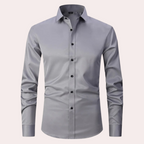 Camisa social masculina slim fit sem passar a ferro com botões