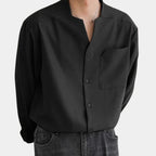 Camisa social masculina manga longa gola button down corte folgado