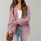 Cardigan de malha aberto frontal para mulher corte fluido