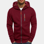 Hoodie homem com fecho de correr casual corte largo