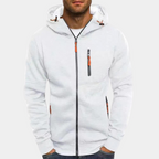 Hoodie homem com fecho de correr casual corte largo