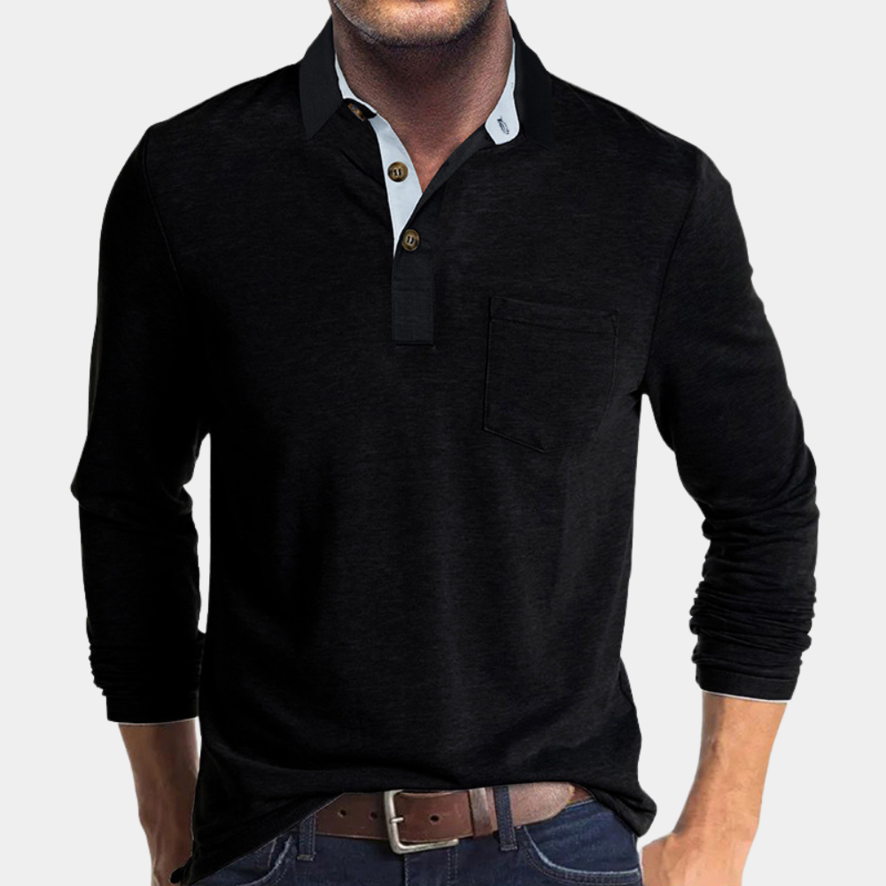 Polo shirt homem smart casual colarinho clássico corte confortável