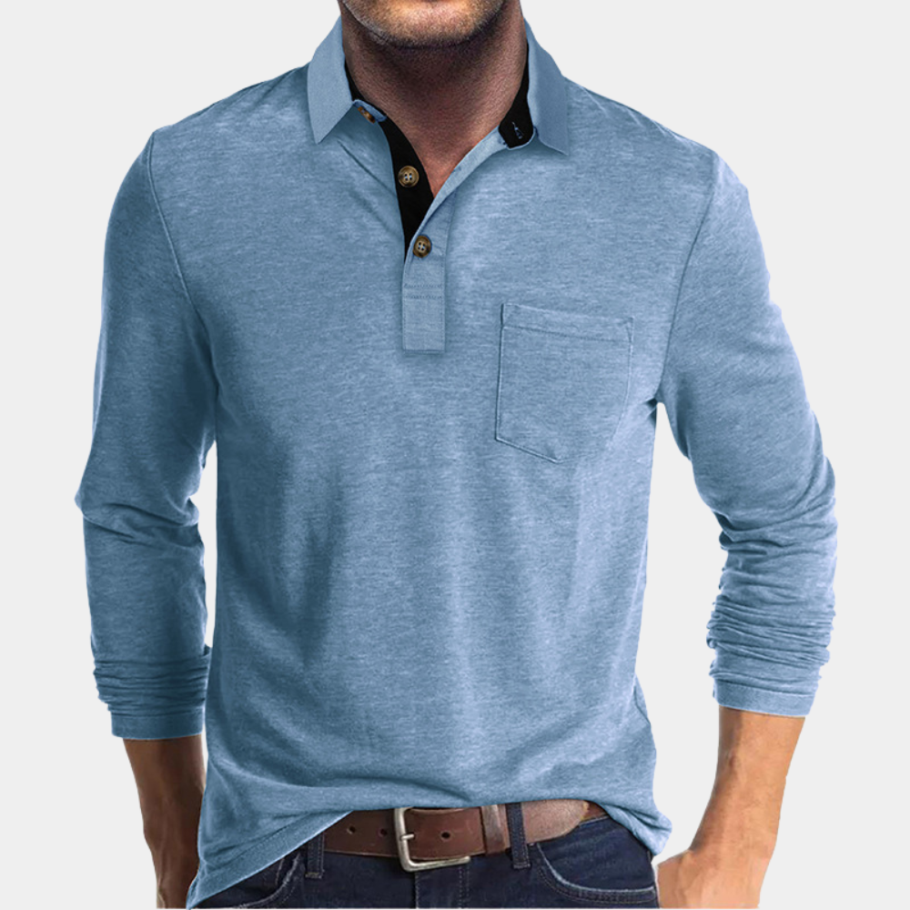 Polo shirt homem smart casual colarinho clássico corte confortável