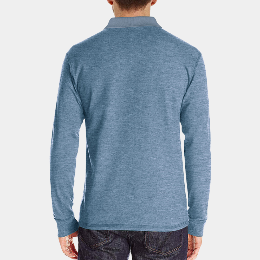 Polo shirt homem smart casual colarinho clássico corte confortável