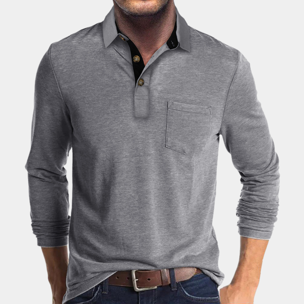 Polo shirt homem smart casual colarinho clássico corte confortável