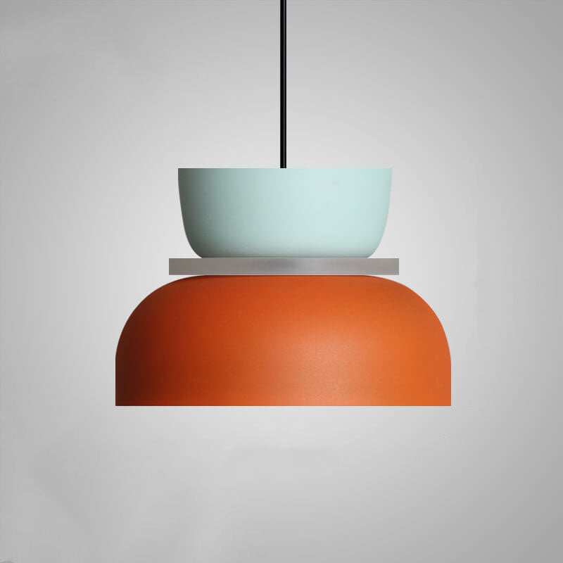 Luminária pendente dome nórdica led liga de zinco bicolor estilo escandinavo