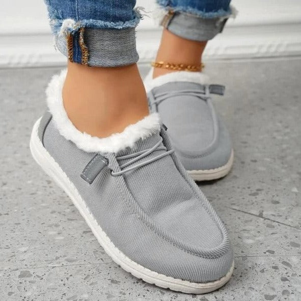 Sapatos de inverno femininos forrados leves confortáveis para uso diário