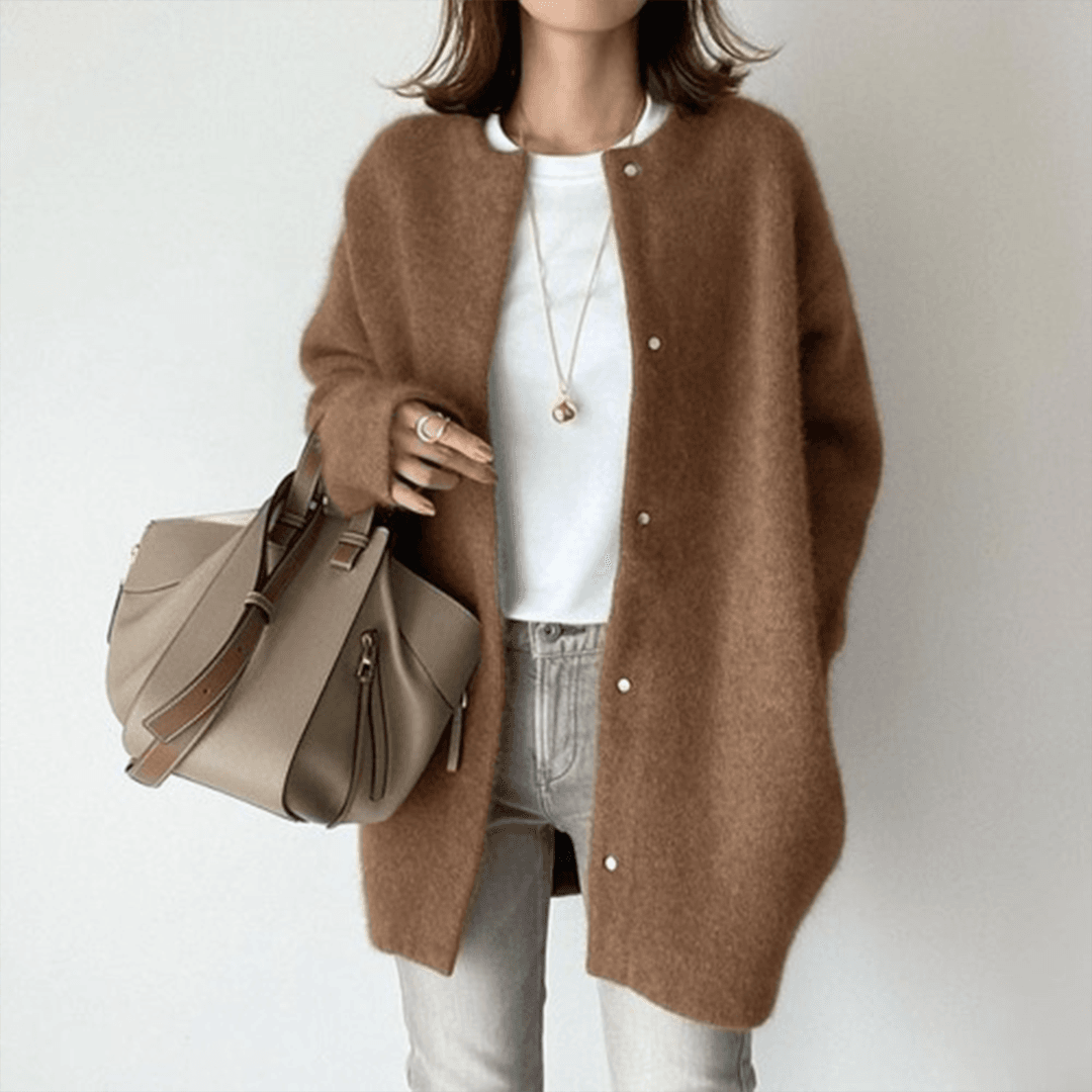 Cardigan feminino em algodão macio disponível em várias cores
