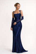 Vestido longo tomara que caia slim feminino ombros descobertos