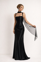 Vestido longo tomara que caia slim feminino ombros descobertos