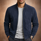 Bomber jacket camurça homem leve smart casual corte moderno