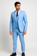 Fato homem 3 peças slim fit formal com casaco colete e calças