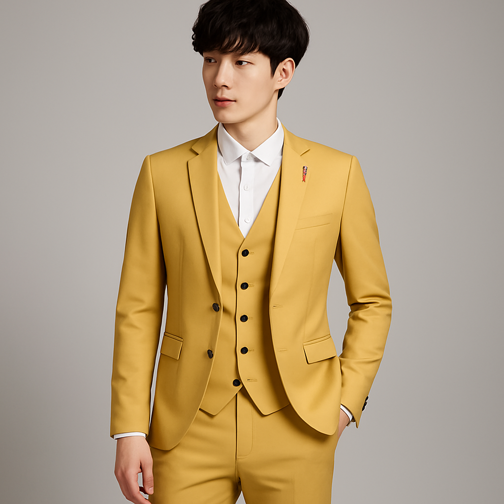Fato homem 3 peças slim fit formal com casaco colete e calças