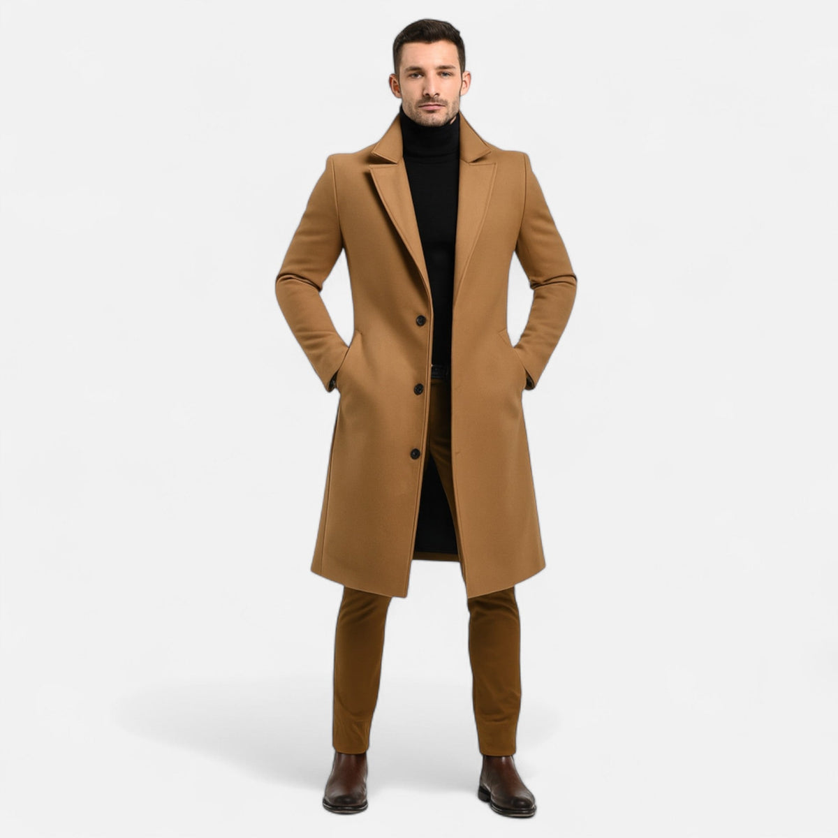 Casaco puffer masculino longline acolchoado com capuz e painéis horizontais