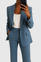 Conjunto feminino duas peças fato social blazer e calças