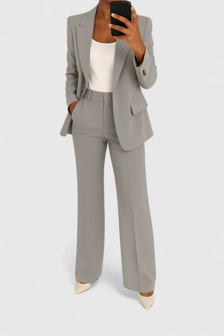 Conjunto feminino duas peças fato social blazer e calças