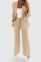 Conjunto feminino duas peças fato social blazer e calças