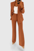 Conjunto feminino duas peças fato social blazer e calças