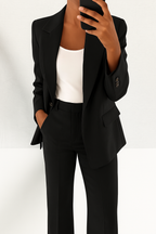 Conjunto feminino blazer e calça social corte clássico moderno