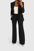 Conjunto feminino duas peças fato social blazer e calças