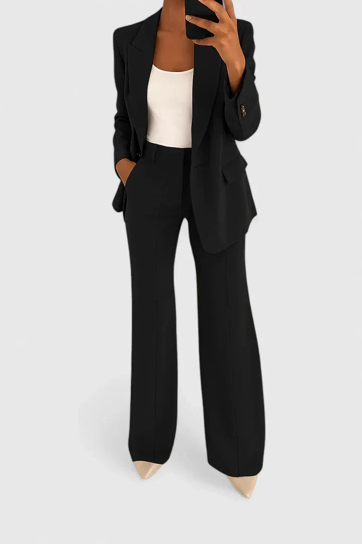Conjunto feminino duas peças fato social blazer e calças