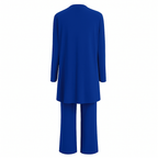 Conjunto feminino 3 peças colete calça e blusa corte elegante