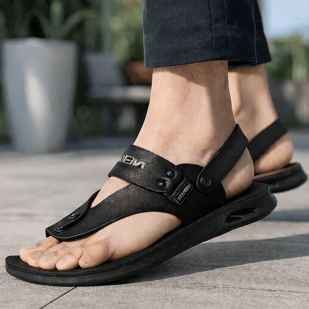Sandálias Masculinas Confortáveis com Fivela Ajustável Casual