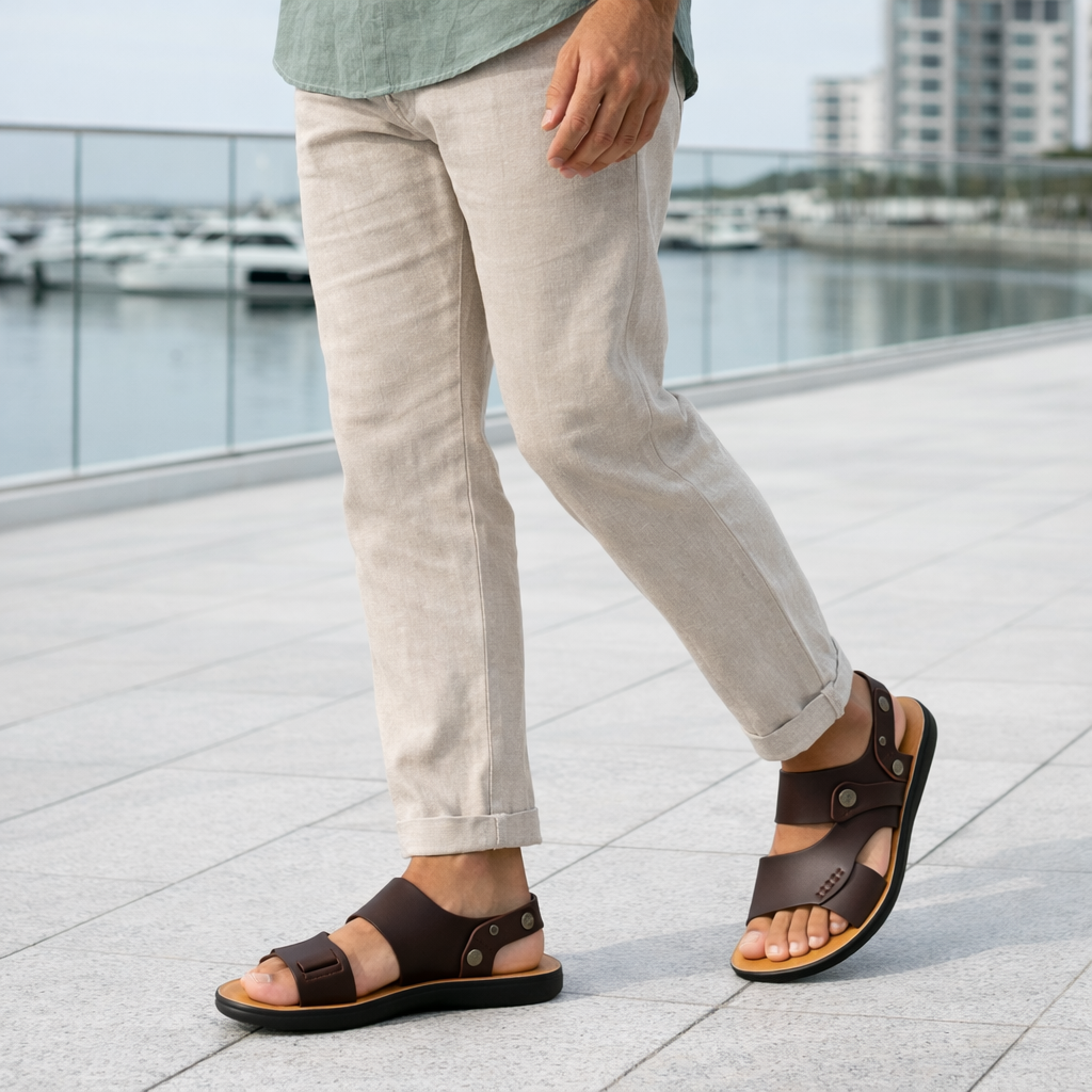 Christo - Sandálias de Verão - Slip-On - Imitação de Couro