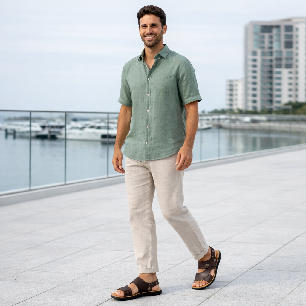 Christo - Sandálias de Verão - Slip-On - Imitação de Couro
