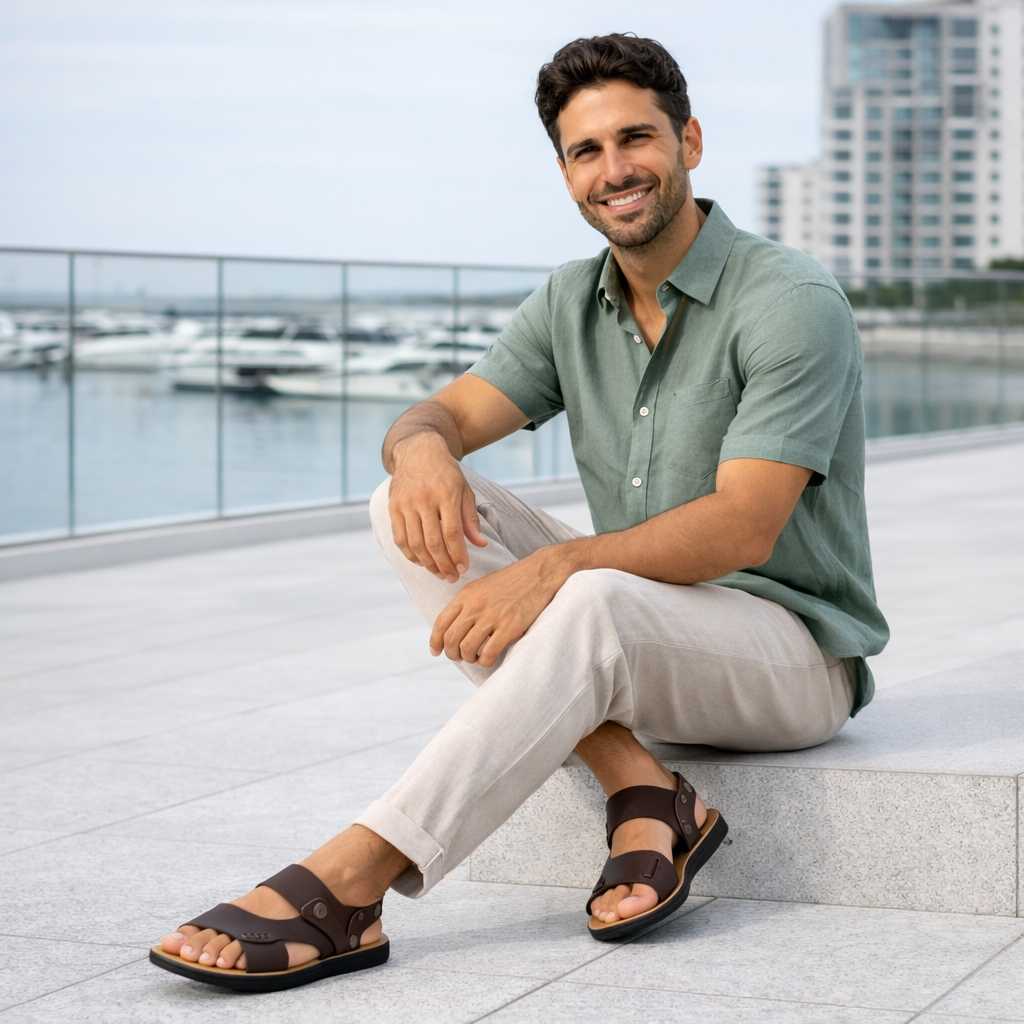 Christo - Sandálias de Verão - Slip-On - Imitação de Couro
