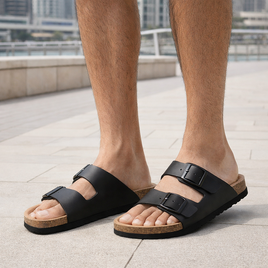 Solaro - Sandálias de couro masculinas para o verão