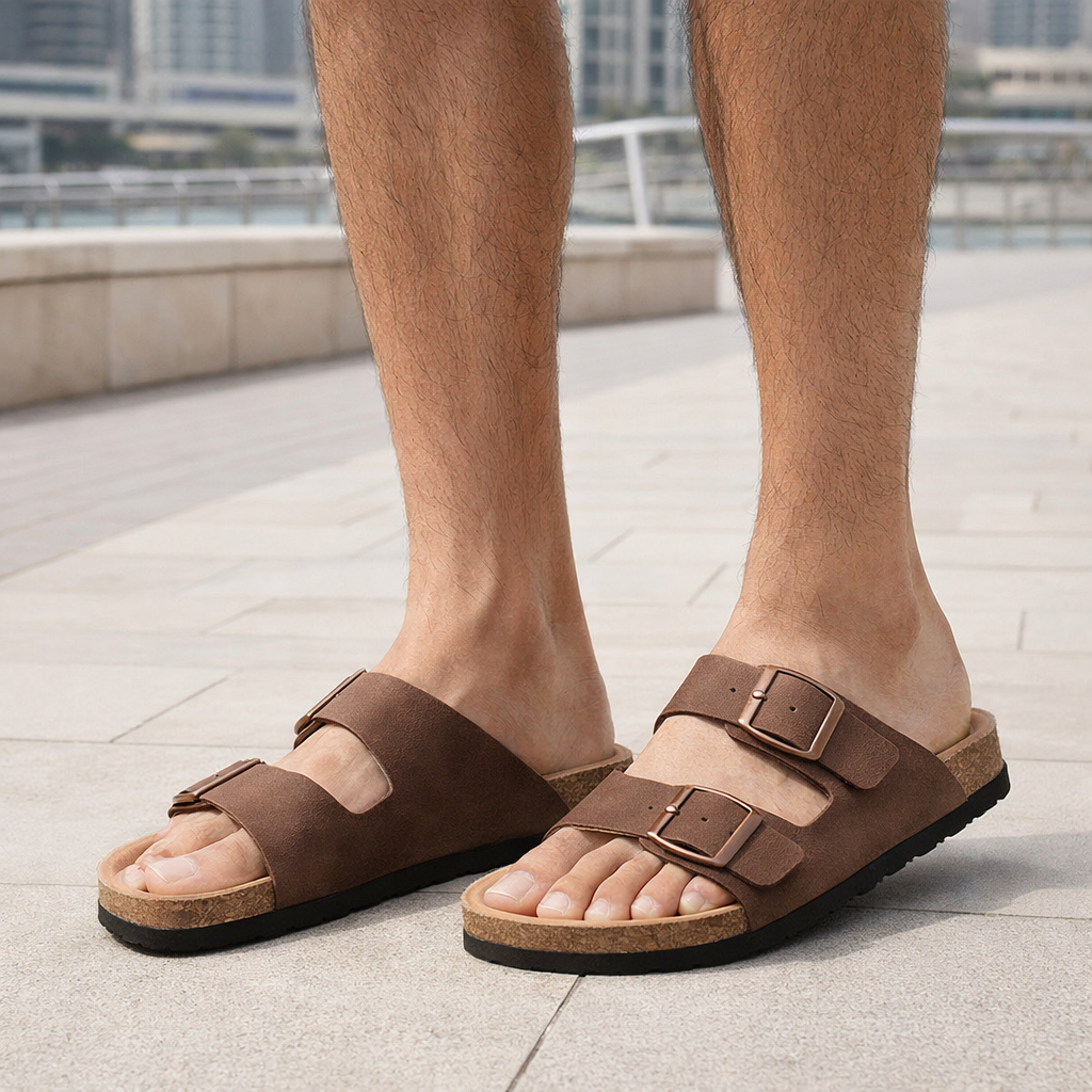 Solaro - Sandálias de couro masculinas para o verão