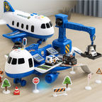 Conjunto de brinquedos avião multicolorido para crianças 3-6 anos com mini veículos e acessórios