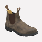Chelsea boots homem slip on com painel elástico lateral em preto castanho e cinzento