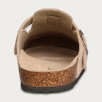 Clogs homem camurça slip-on ortopédicos com fivela ajustável
