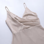 Vestido longo feminino decote cruzado com fenda lateral