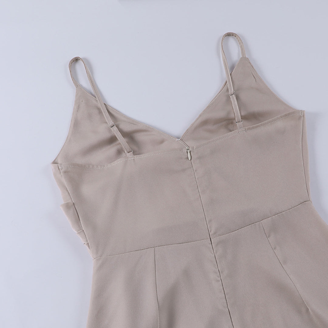 Vestido longo feminino decote cruzado com fenda lateral