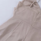 Vestido longo feminino decote cruzado com fenda lateral